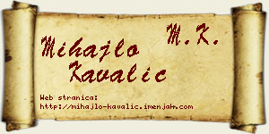 Mihajlo Kavalić vizit kartica